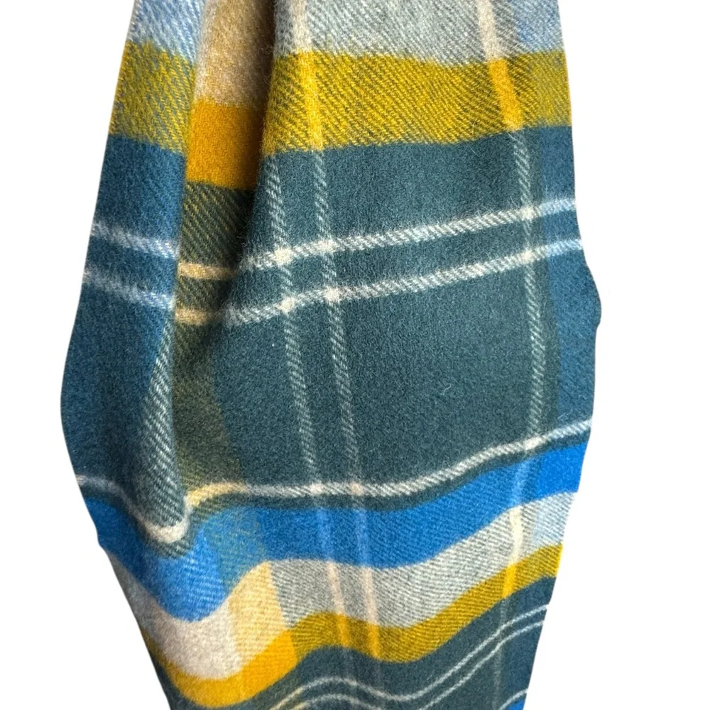 Men’s Scottish tartan Cashmere‎ plaid Blue and Gray Scarf